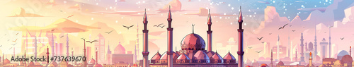 beautiful mosque illustration photo