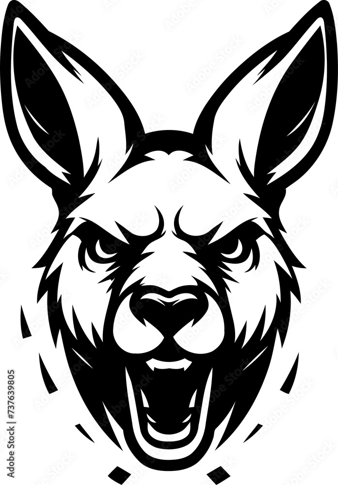 kangaroo head, animal mascot illustration,

