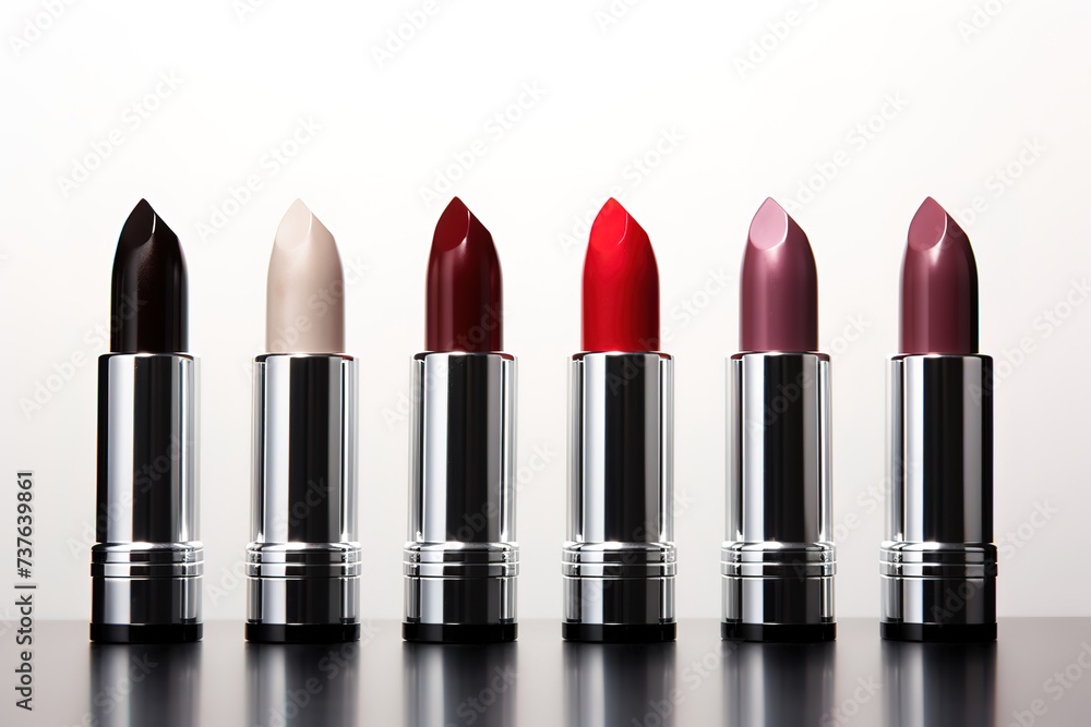 Background Of A Series Of Lipsticks In Various Colors On A White Background Background Of A Series Of Lipsticks In Various Colors On A White Background