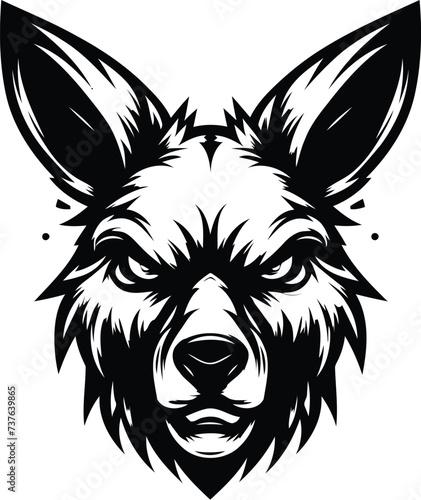 kangaroo head, animal mascot illustration,

