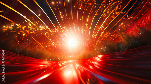 きらめく赤色の抽象的な祝福イメージの背景