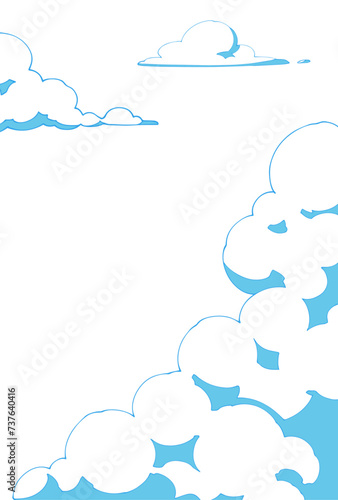 背景素材_青空と入道雲