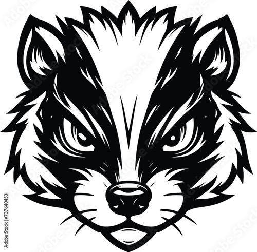 skunk, head, animal mascot illustration,

