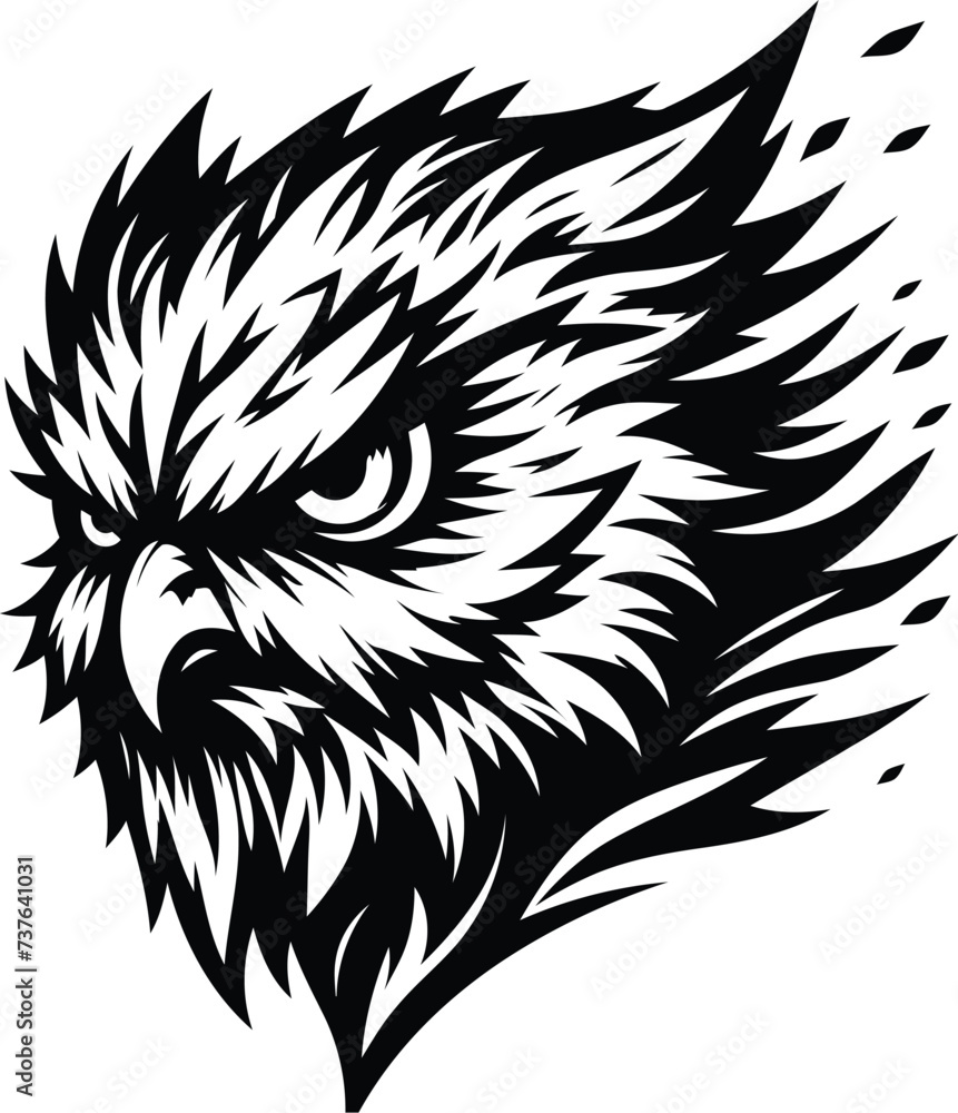 Obraz premium owl, bird head, animal mascot illustration,