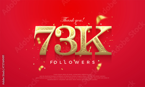 73k number to say thank you. social media post banner poster design.