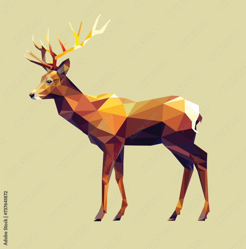 Obraz premium DEER STYLE VECTOR COOL AND UNIQUE DESIGN THAT YOU NEED - DESIGN RESULTING FROM ARTIFICIAL INTELLIGENCE (AI)