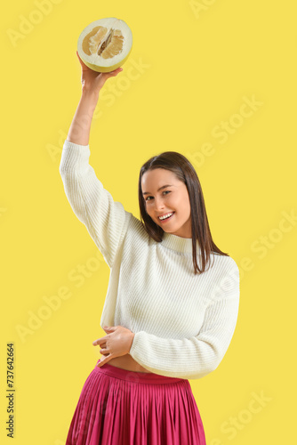 Smiling young woman with ha...