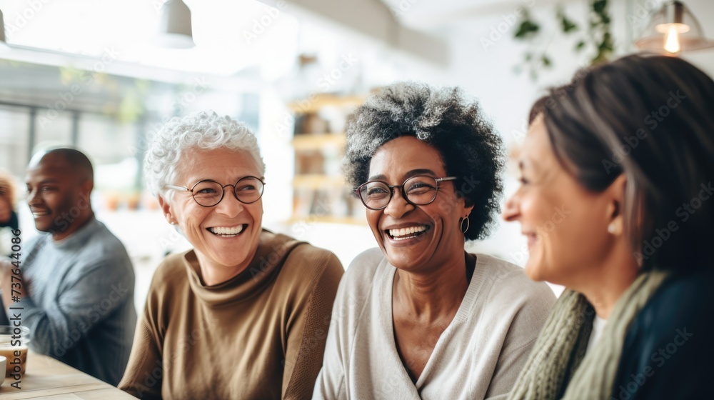 Work team of senior citizens. Coworkers enjoying a cup of coffee, work meeting. Work team of senior citizens. Coworkers enjoying a cup of coffee, work meeting.