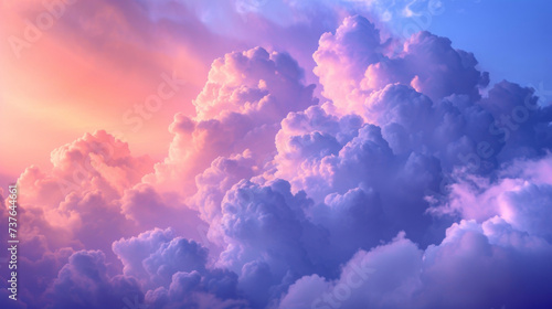Dramatic cloud formations backlit in shades of violet and indigo resembling an otherworldly landscape. photo