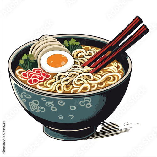 vector of delicious ramen