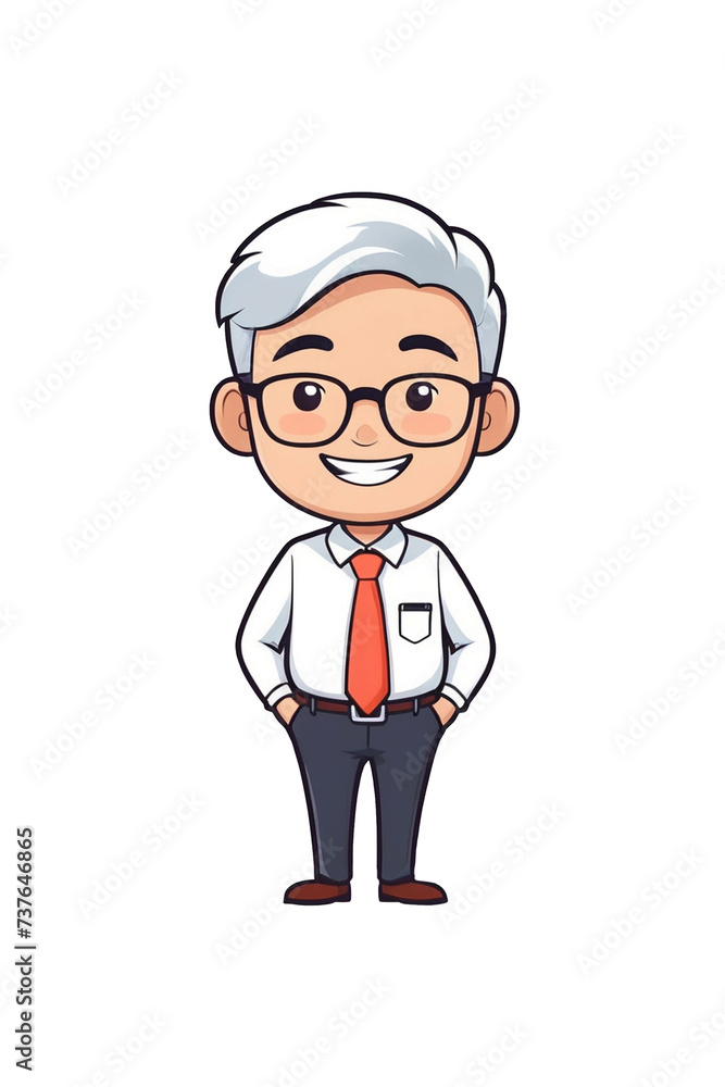 Cute office character cartoon icon illustration Cute office character cartoon icon illustration