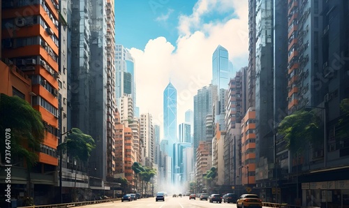 the realistic photo the skyscraper photo