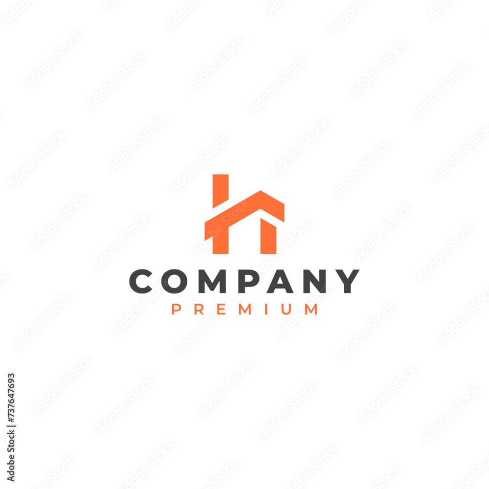 initial letter h home logo design initial letter h home logo design