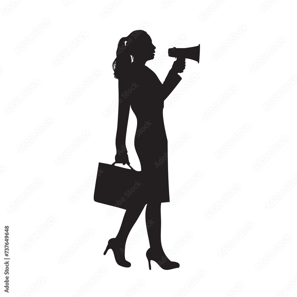 Business woman with megaphone Business woman with megaphone