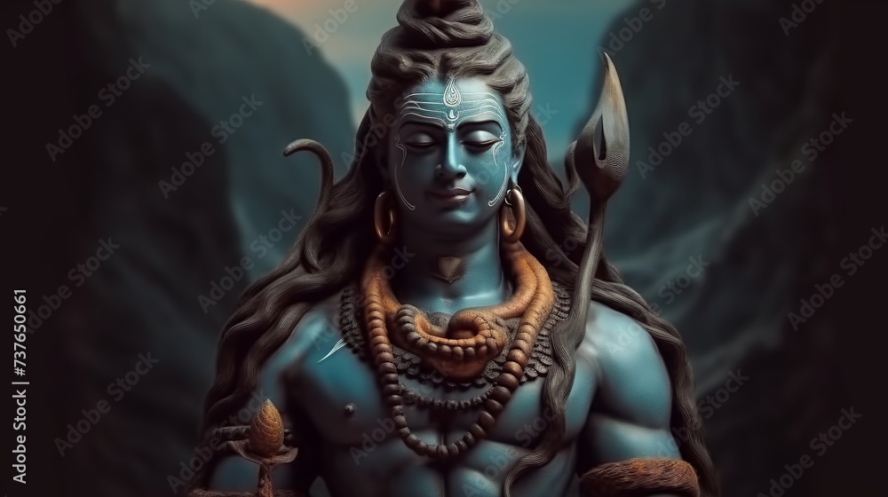 Divine Manifestation: Reverent Images of Lord Shiva in Worship