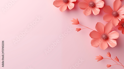 Beautiful flowers frame on a pink background. Pink flowers with copy space © SU CrossCutting Film
