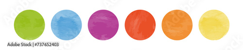 水彩のカラフルな丸のベクターイラスト