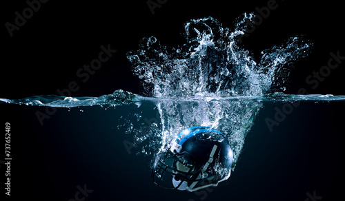 American football helmet in water