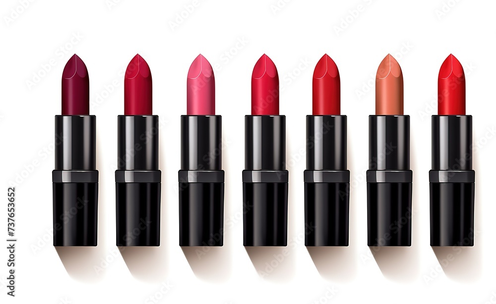 Set of vector realistic lipsticks with different shades Set of vector realistic lipsticks with different shades