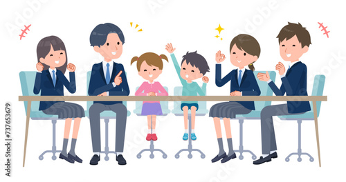 楽しい雰囲気の若者未成年グループ