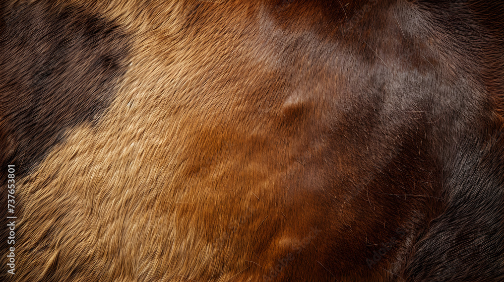 close up of brown horse fur skin texture pattern