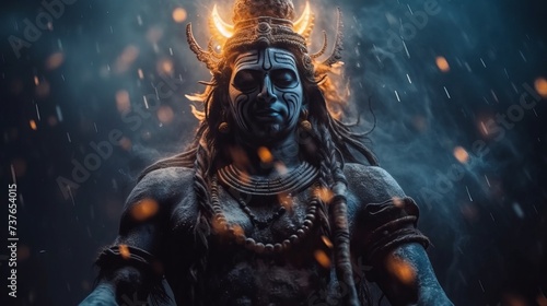 Divine Manifestation: Reverent Images of Lord Shiva in Worship photo