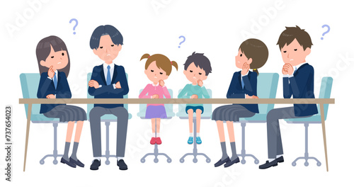 悩む若者未成年グループ