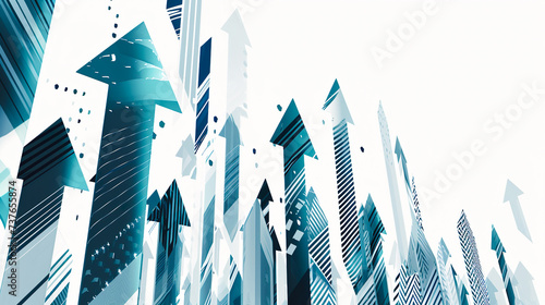 成長を表現した矢印のイラスト背景