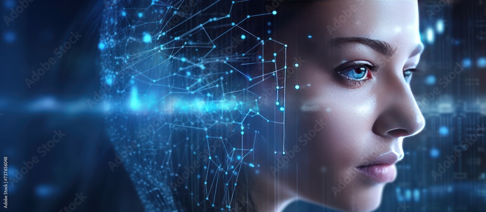 technology futuristic network woman robot technology futuristic network woman robot