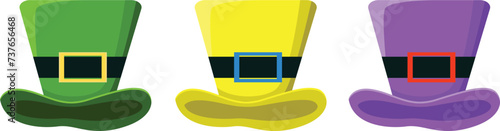 St Patrick's or magician's hat vector illustration collection