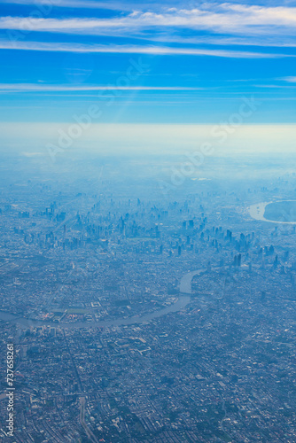 バンコク首都圏の空撮・タイ Sky View of Bangkok , Thailand