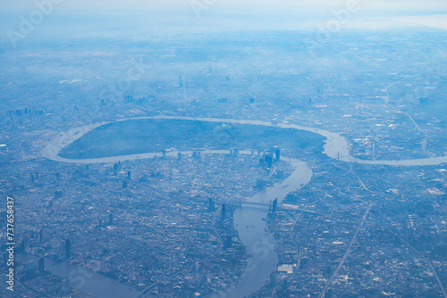 バンコク首都圏の空撮・タイ Sky View of Bangkok , Thailand