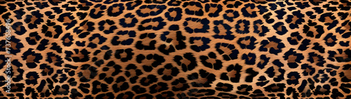 leopard fur skin texture pattern background wallpaper, background with a ratio size of 32:9 photo
