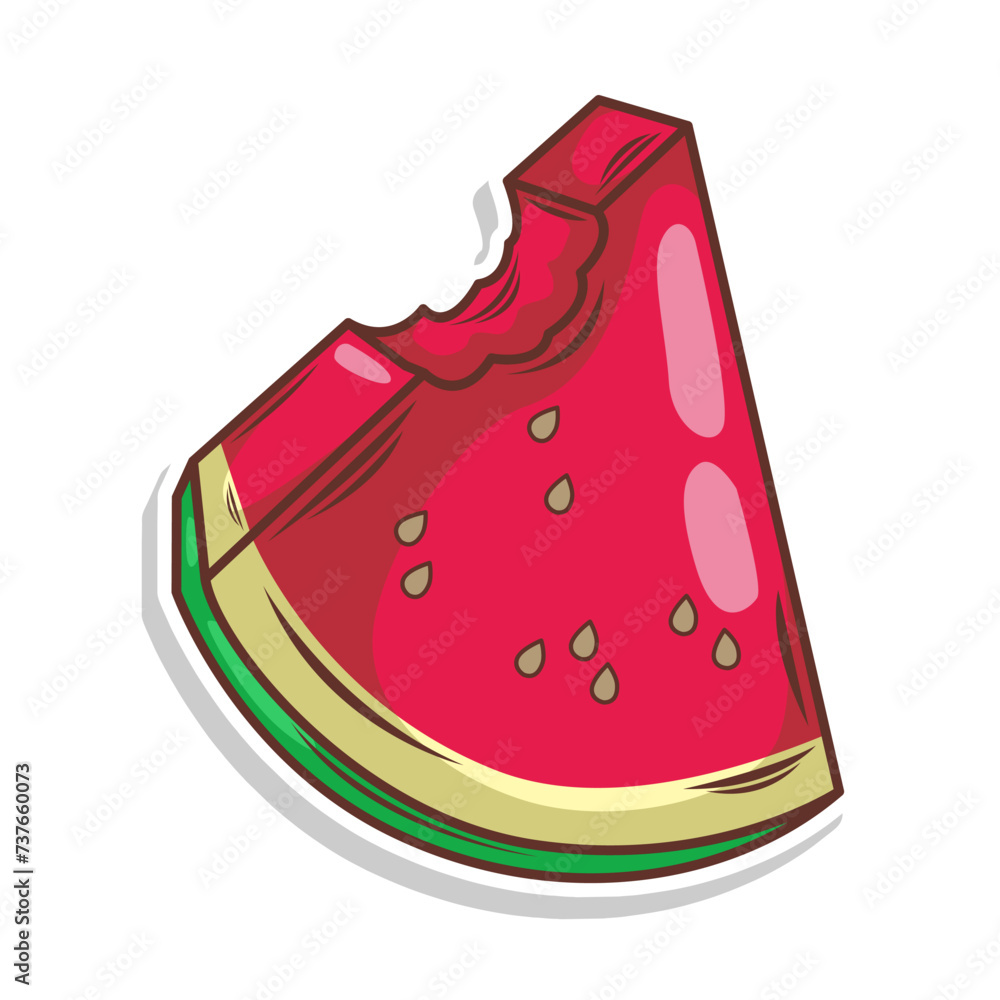 Watermelon doodle hand draw, vector illustration Watermelon doodle hand draw, vector illustration
