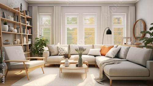 Scandinavian A class interior design of modern living room 