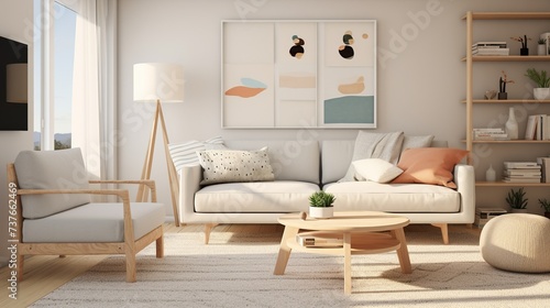 Scandinavian minimalism   Modern sophisticated living room interior design