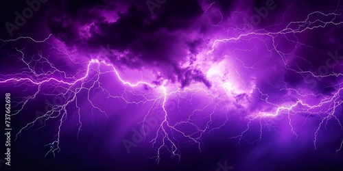 Purple lightning against a backdrop, Generative AI 