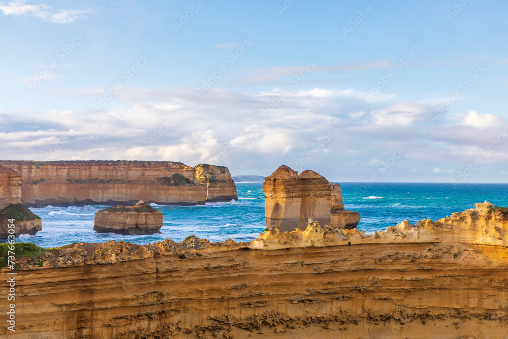 Photograph of rock formations and interesting scenery at Loch Ard Gorge in Port Campbell National Park on the Great Ocean Road in Victoria in Australia