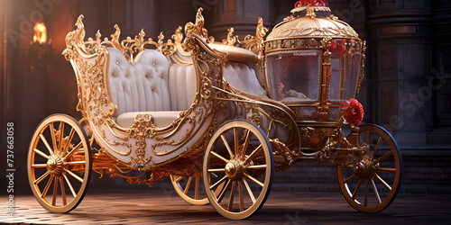 A Luxurious Reverie: Embarking on a Regal Odyssey Through the Sands of Opulence in a Majestic Horse-Drawn Carriage