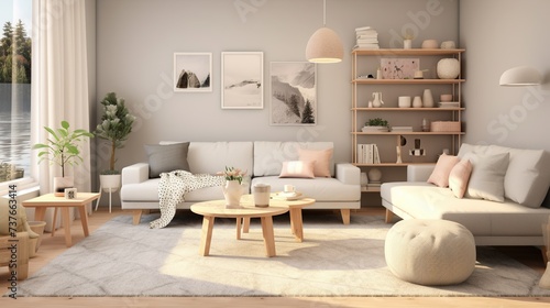 Scandinavian minimalism   Modern sophisticated living room interior design