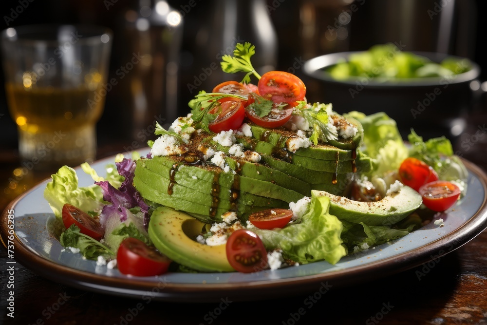Avocado, Tomato, Lettuce, and Feta Cheese Salad Avocado, Tomato, Lettuce, and Feta Cheese Salad