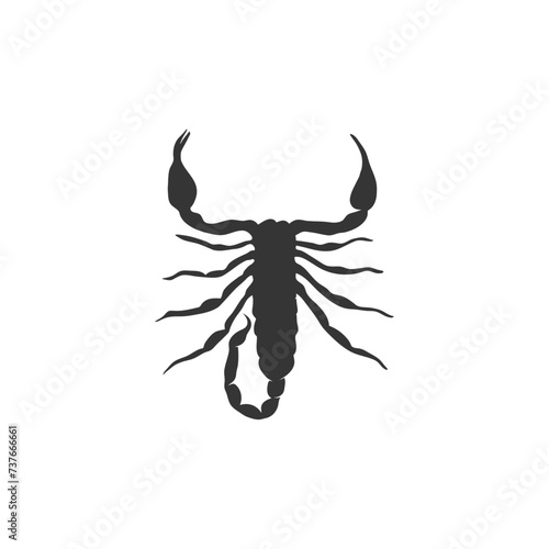 Scorpion silhouette flat vector design © OsmanGoni