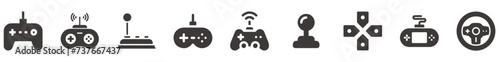 Video game icons set. Vector icons of video game controllers.