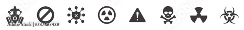Vector hazardous material signs. Globally Harmonized System warning signs. Bio hazard signs