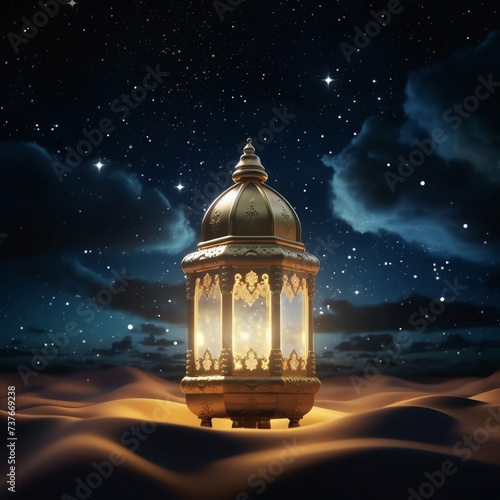 Eid mubarak and ramadan kareem greetings with islamic lantern and mosque. Eid al fitr background