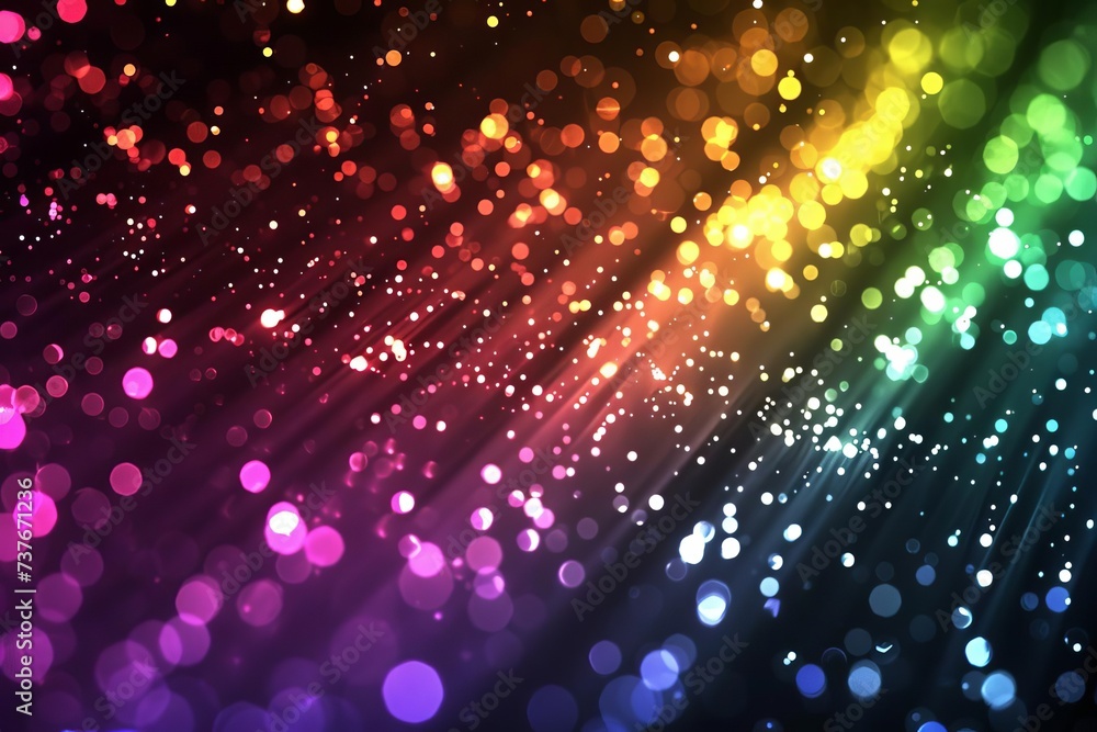 Multicolor bokeh lights Creating a dreamy and vibrant atmosphere Ideal for background use in festive Celebratory Or abstract designs on a black background Multicolor bokeh lights Creating a dreamy and vibrant atmosphere Ideal for background use in festive Celebratory Or abstract designs on a black background