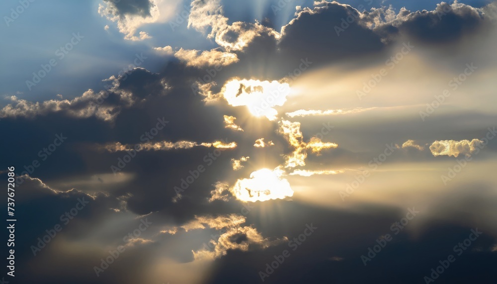 The sun's rays break through the clouds. Gorgeous reflections The sun's rays break through the clouds. Gorgeous reflections