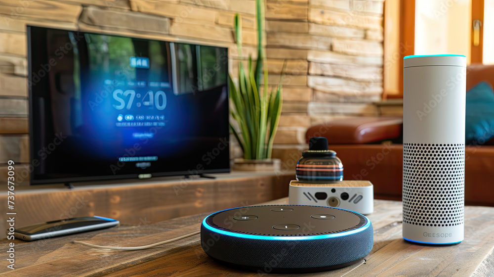 Smart Home Devices Ensemble in a Modern Interior Smart Home Devices Ensemble in a Modern Interior