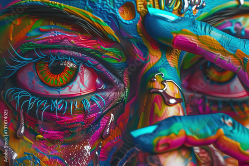 Colorful Paining of an Eye