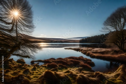 sunset over the lake